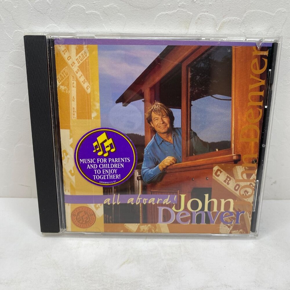 John Denver All Aboard! Album CD Jewel Case 14 Train Tracks Song Children Parent